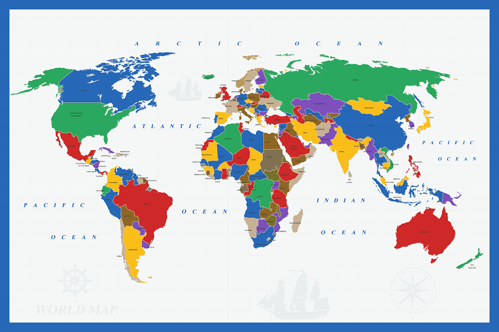 Los nombres de todos los países